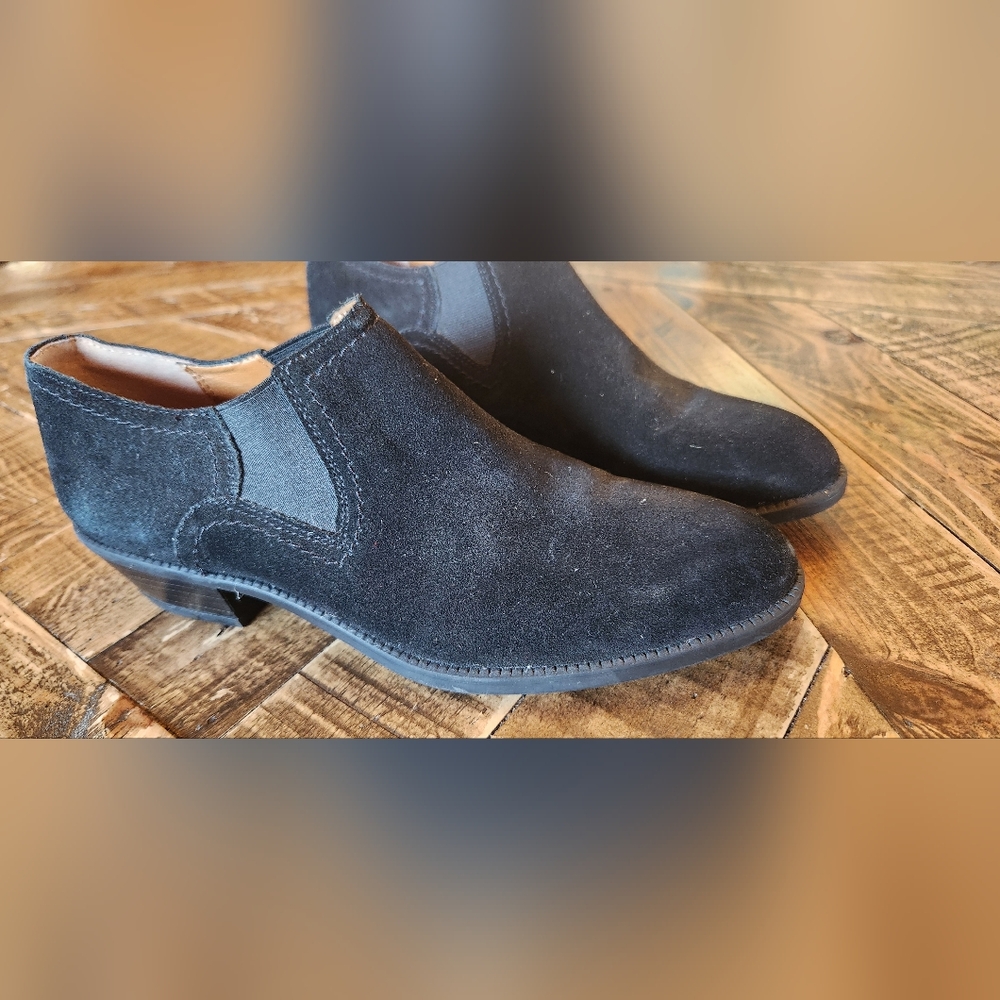 Franco Sarto Black Suede Booties Size 6.5 - Picture 3 of 11